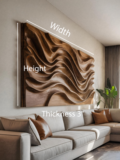 Modern Wall Art With Wave Design For Living Room