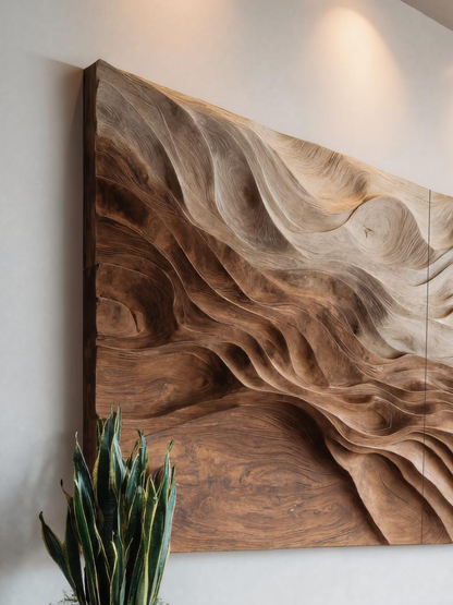 Sculptural Wall Art With Flowing Design For Living Room