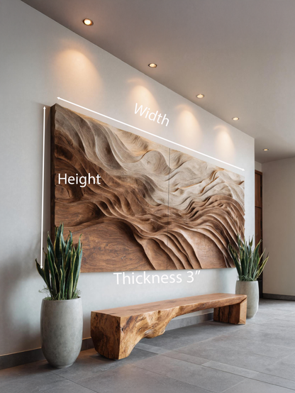 Sculptural Wall Art With Flowing Design For Living Room