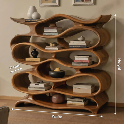 Sculptural Bookshelf Cabinet For Living Room And Office