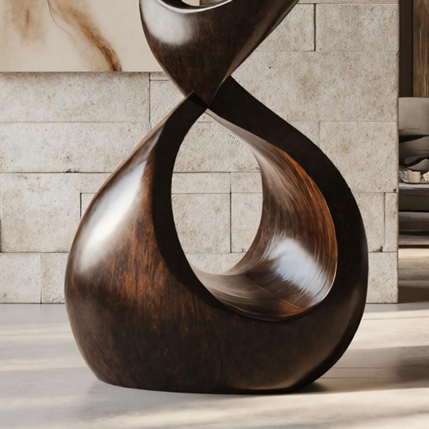 Rustic Large Wooden Sculpture For Outdoor Garden Style