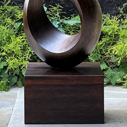 Farmhouse Large Wooden Sculpture For Living Room Accent