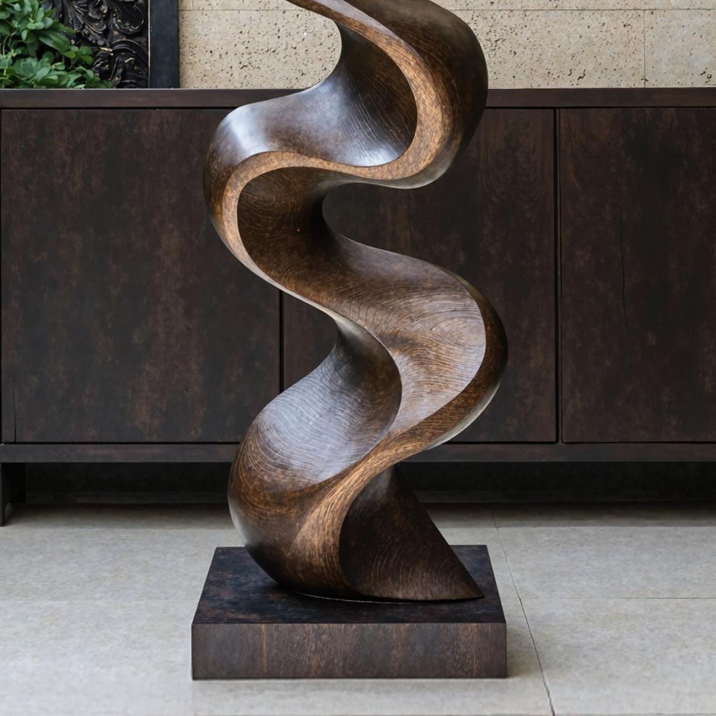 Rustic Large Wooden Sculpture For Garden