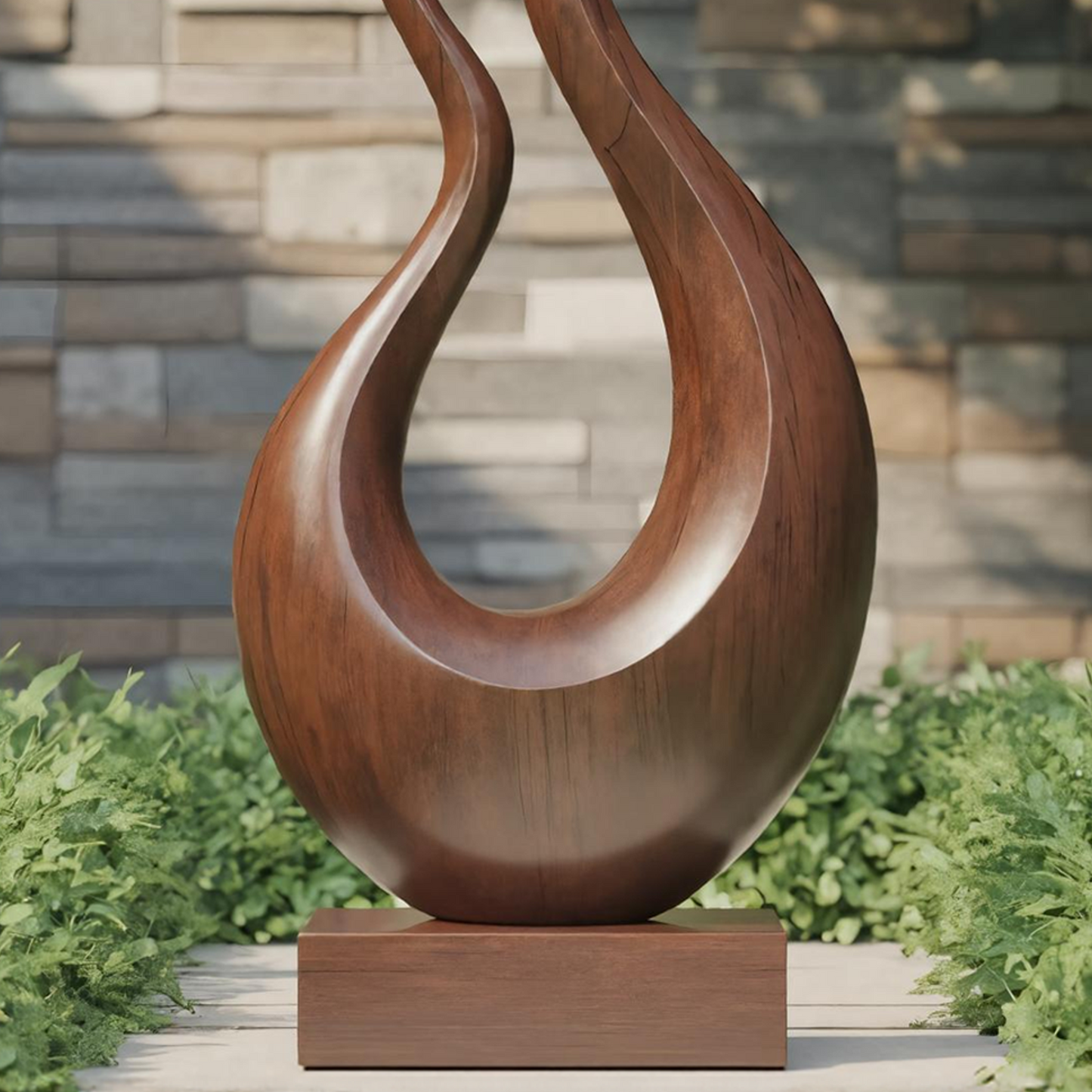 Mid Century Wooden Sculpture For Garden Decorative Panel