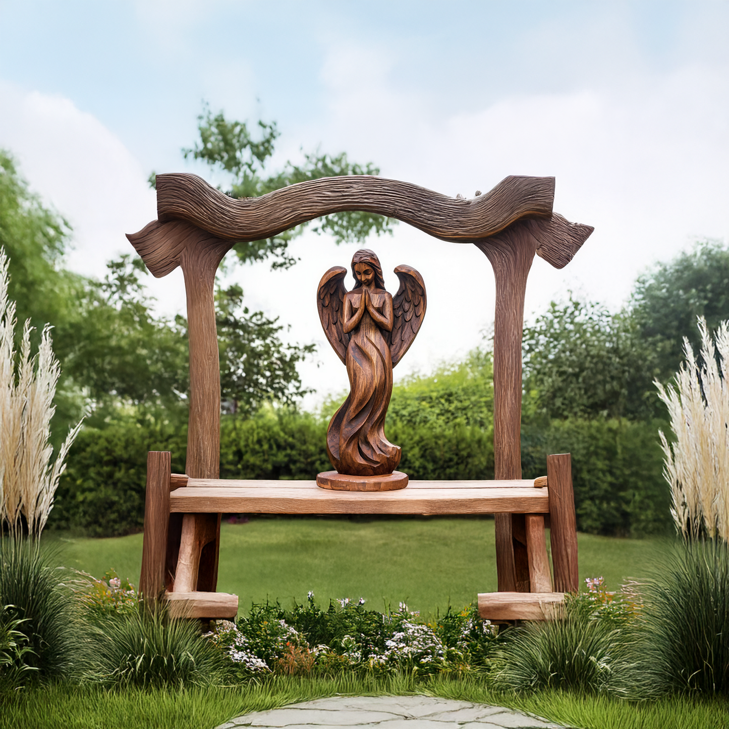 Rustic Abstract Sculpture For Furniture Wall Centerpiece