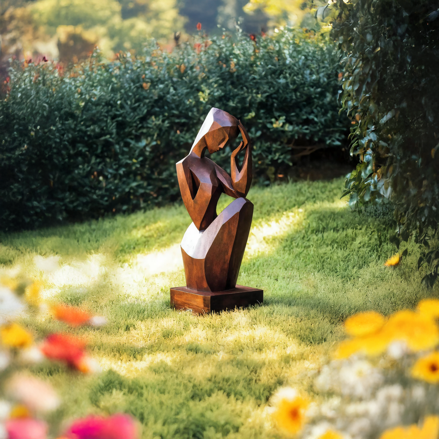 Handcrafted 3D Wood Art For Outdoor Nature Theme Setting