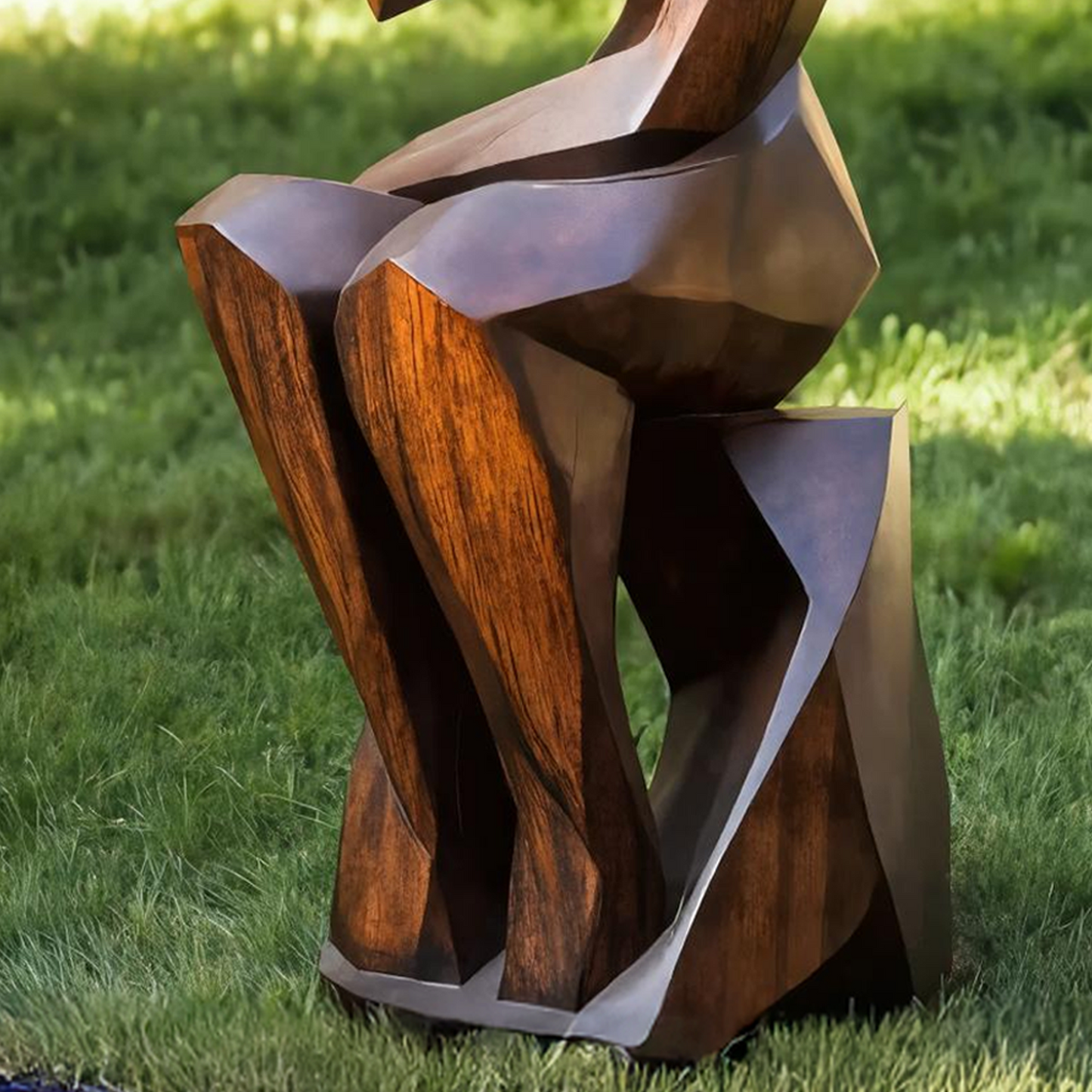 Farmhouse Wooden Sculpture For Garden Rustic Wall Decor