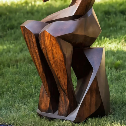 Farmhouse Wooden Sculpture For Garden Rustic Wall Decor