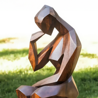 Farmhouse Wooden Sculpture For Garden Rustic Wall Decor