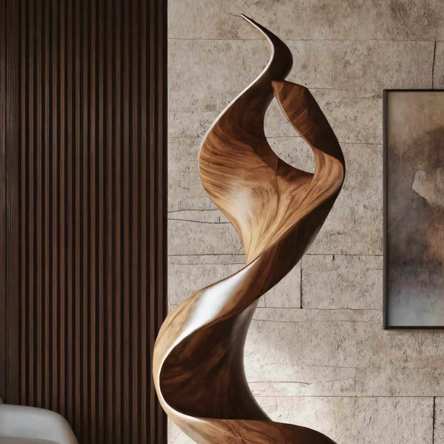 Rustic Large Wooden Sculpture For Furniture Art Feature