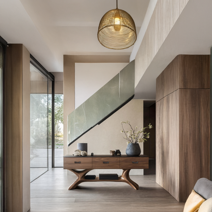 Handcrafted Solid Wood Dressing Table For Furniture Decor With Mirror