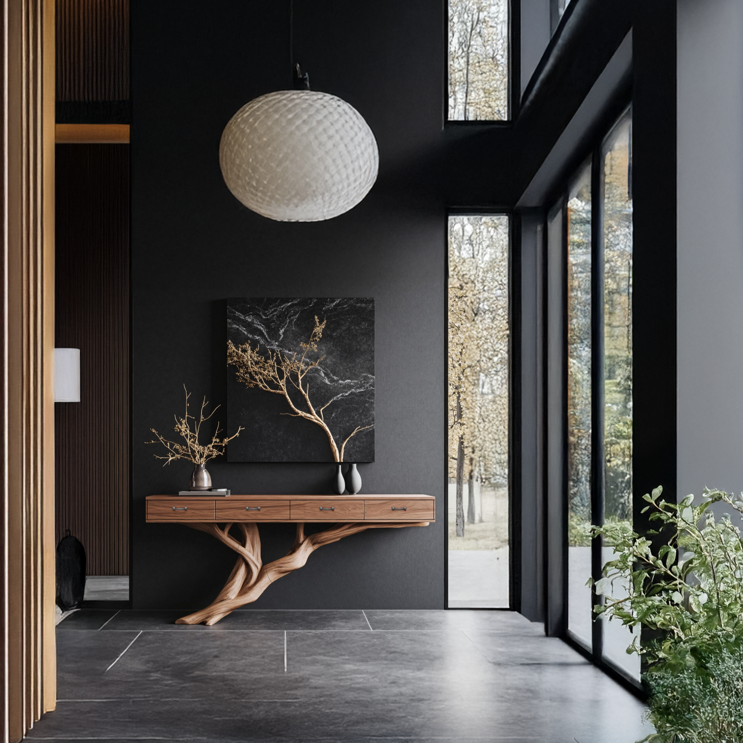 Mid Century Wooden Console Table For Living Room Contemporary Accent