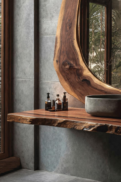 Handcrafted Live Edge Vanity For Compact Bathrooms