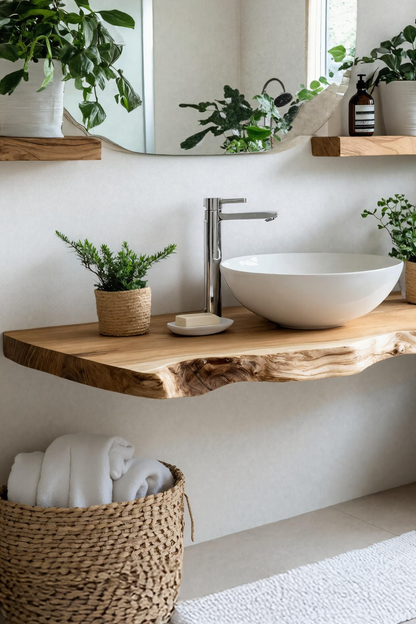 Rustic Solid Wood Vanity With Drawers For Bathroom