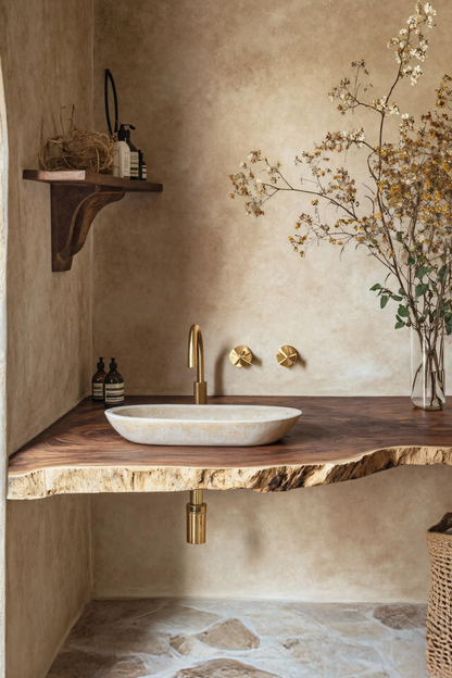 Mid Century Bathroom Vanity In Solid Wood Finish