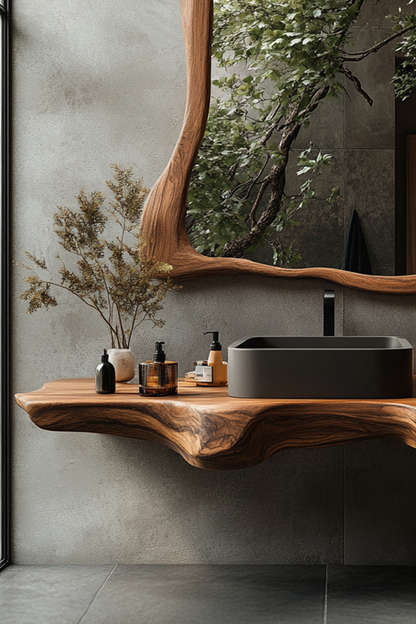 Mid Century Solid Wood Vanity For Sleek Bathroom
