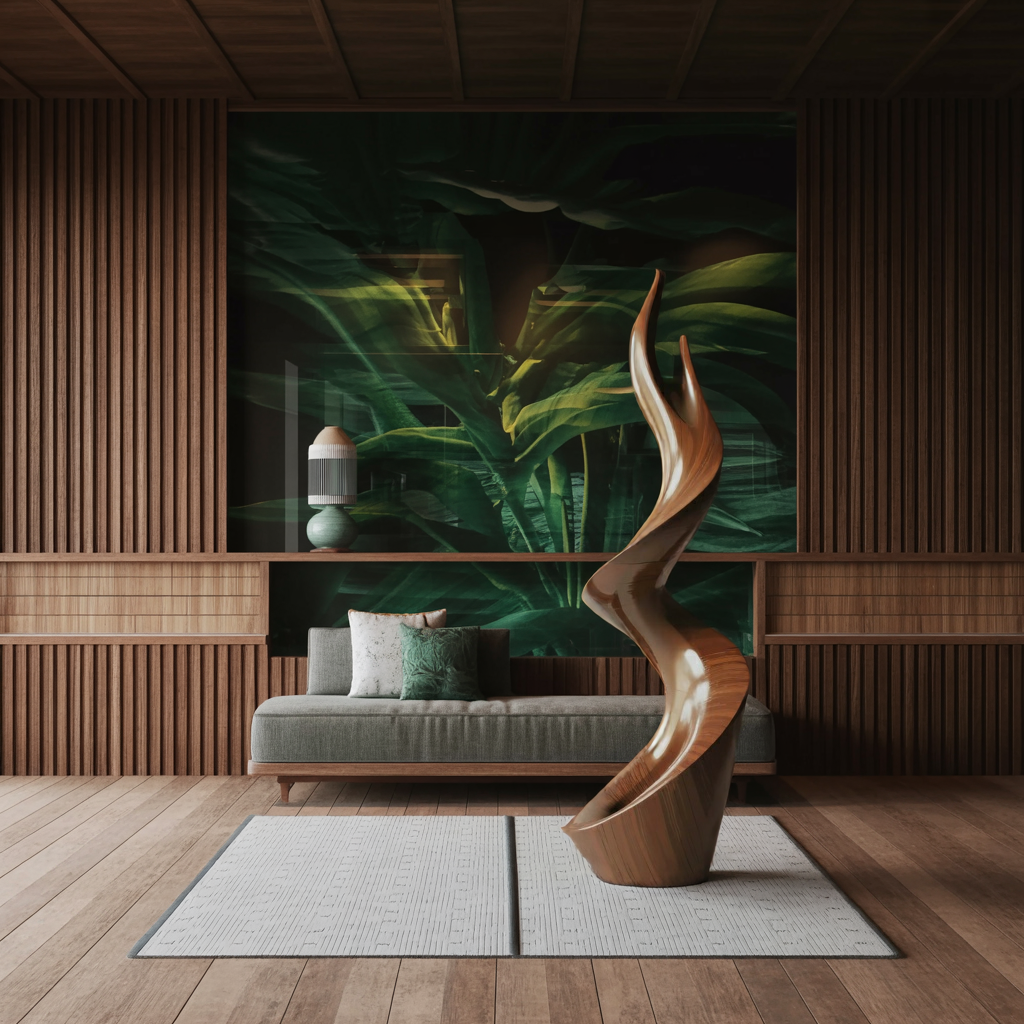 Rustic Large Twisted Spiral Floor Art For Outdoor Garden