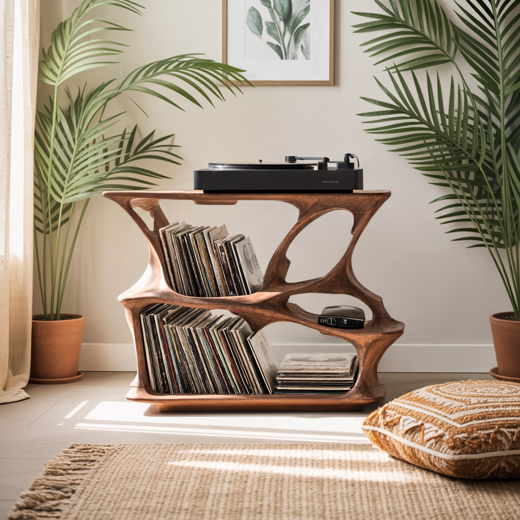 Mid Century Record Stand Vinyl Storage Solution