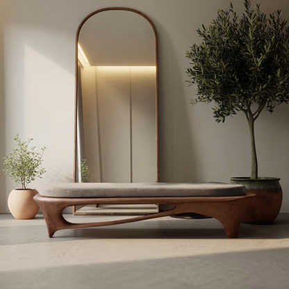 Modern Sculptural Entryway Bench For Living Room