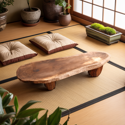 Zen Style Low Tea Table For Meditation Room Outdoor Use