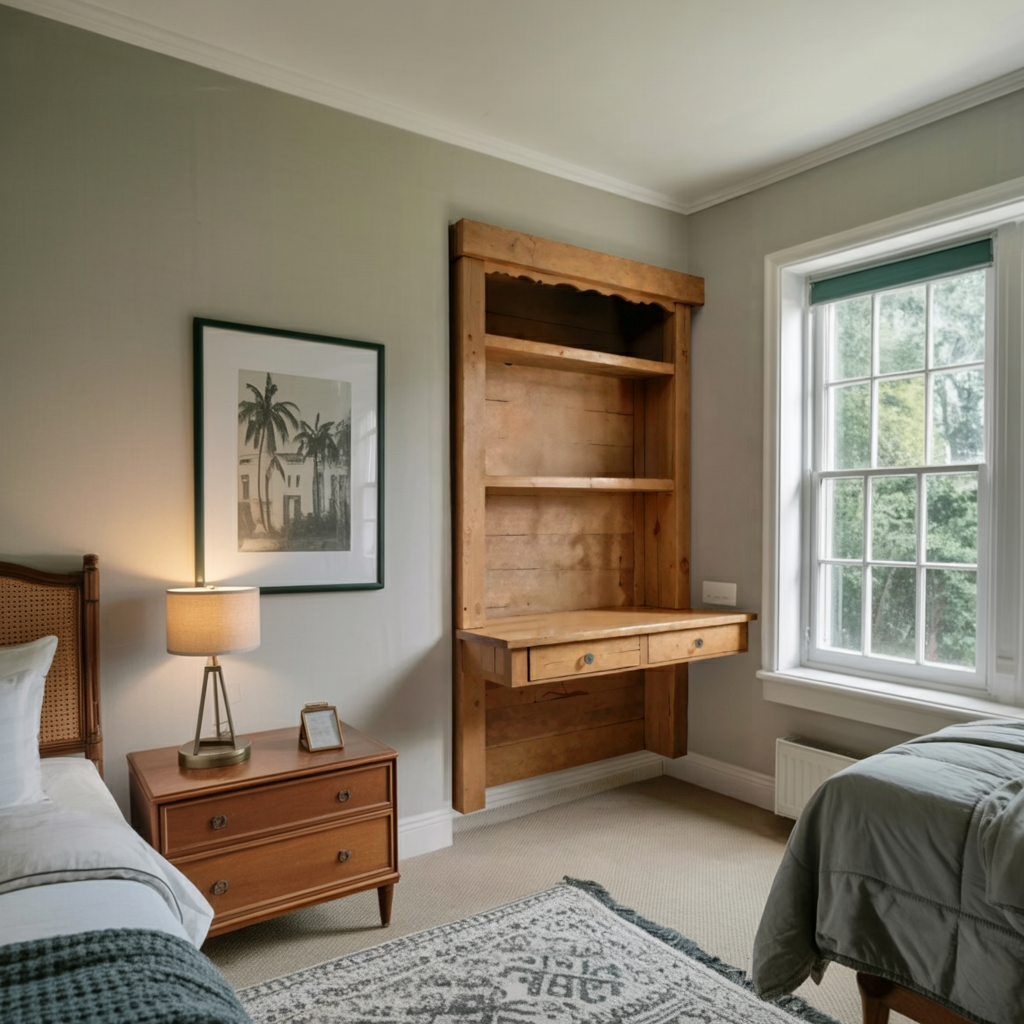 Rustic Floating Desk For Cozy Home Office Setup
