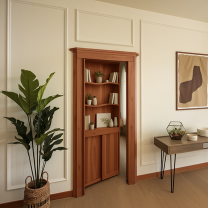Rustic Hidden Bookshelf Door For Home Library And Entryway