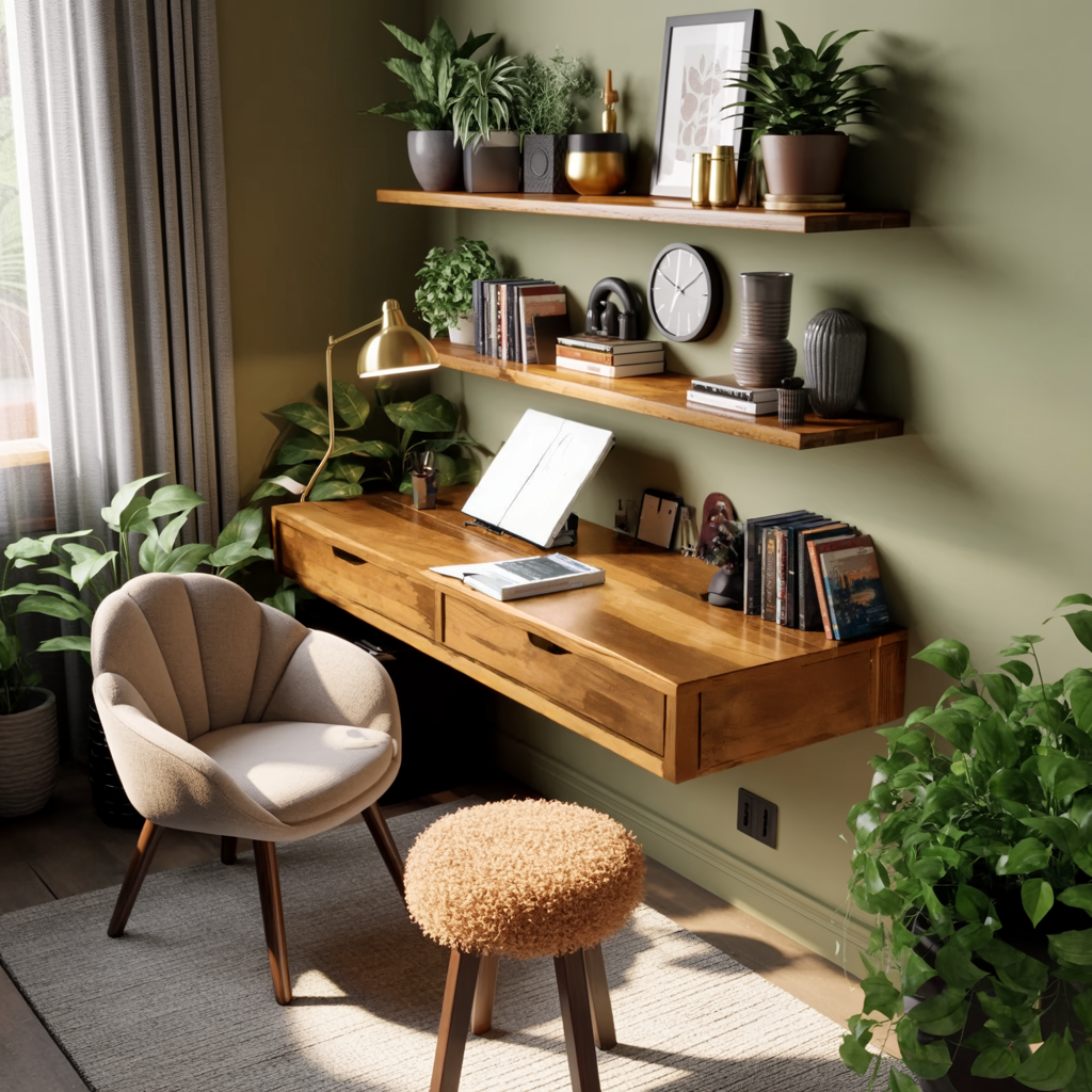 Modern Floating Desk For Bedroom And Office Setup