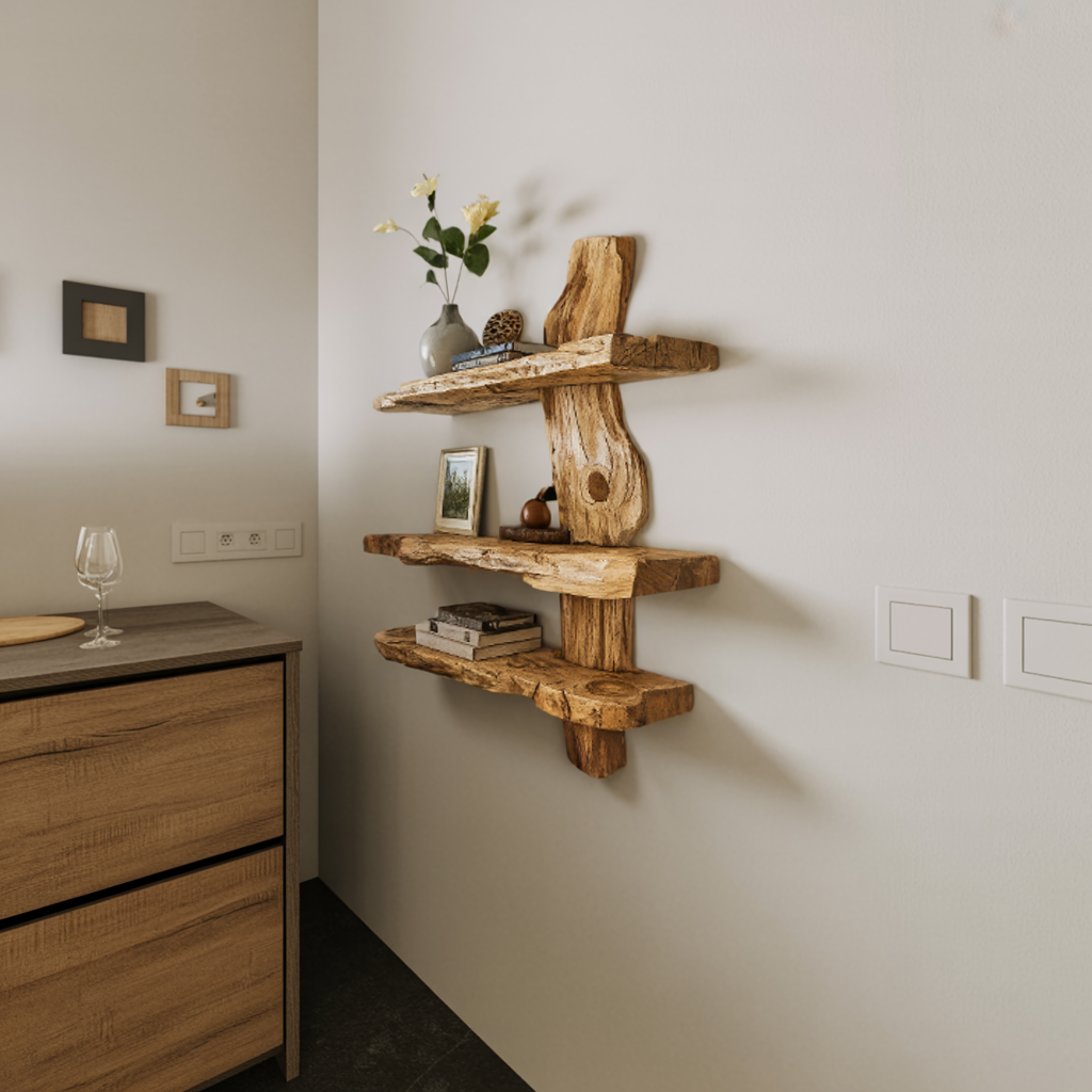 Rustic Wall Shelf For Bedroom Or Reading Corner Display