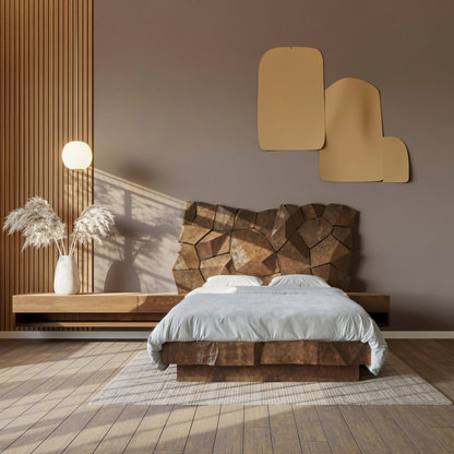 Sculptural Geometric Bed Frame For Modern Bedroom