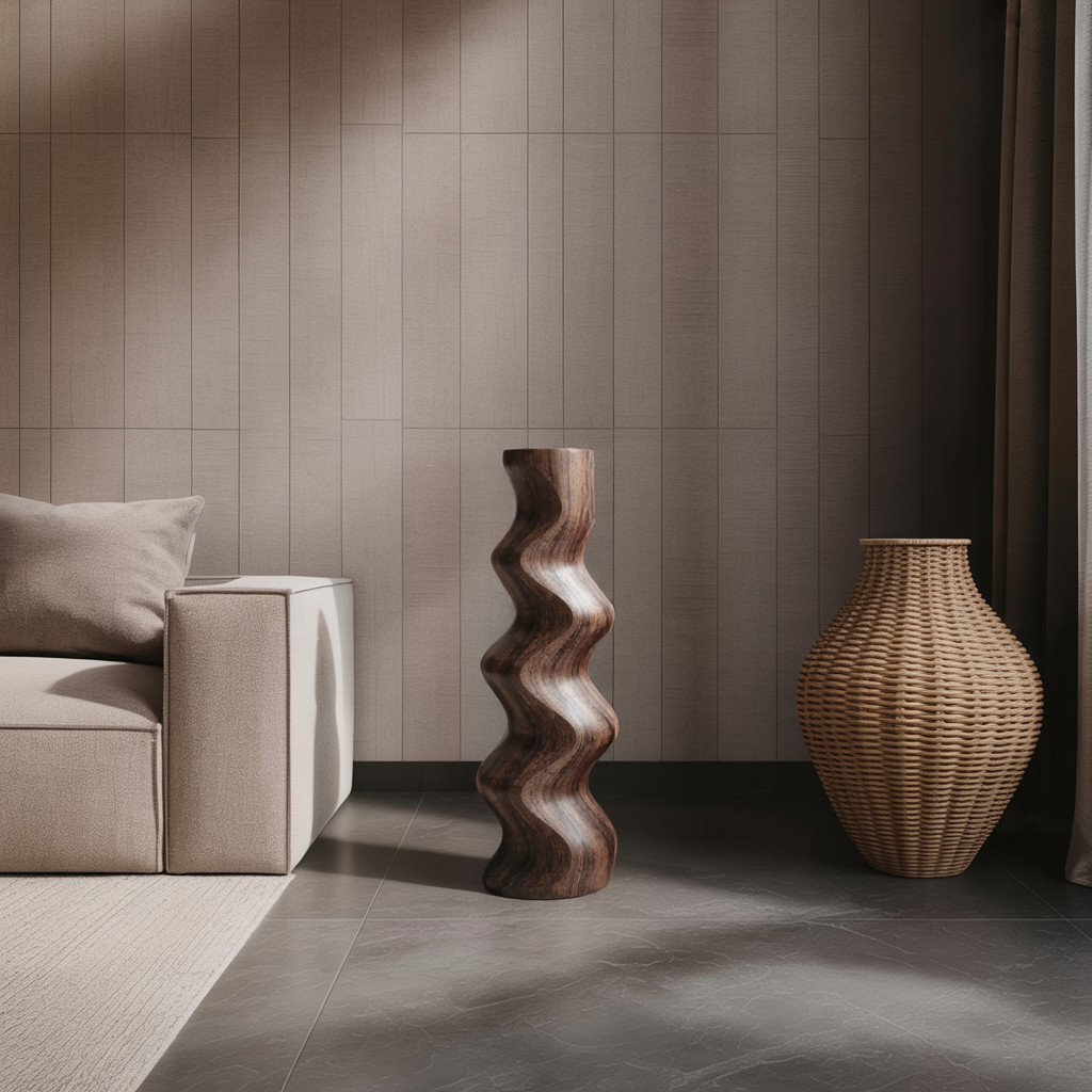 Mid Century Abstract Wood Sculpture For Home Decor