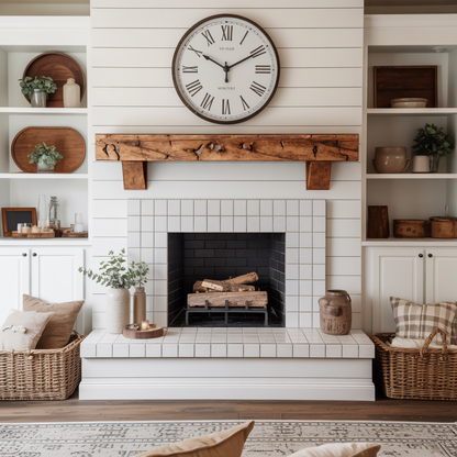 Rustic Fireplace Mantel Beam For Cozy Living Room Decor