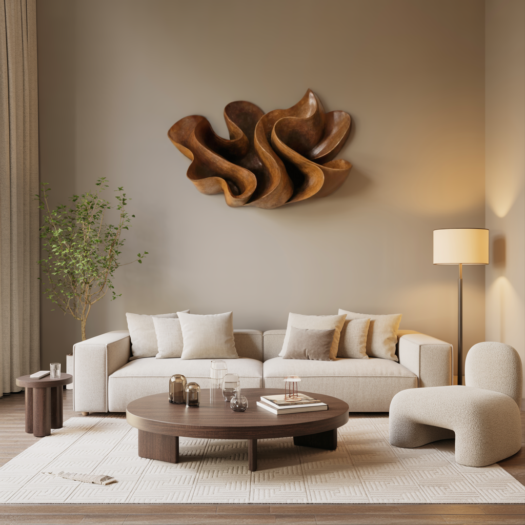 Abstract Wall Sculpture For Modern Living Room Accent