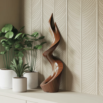 Rustic Large Twisted Spiral Floor Art For Outdoor Garden