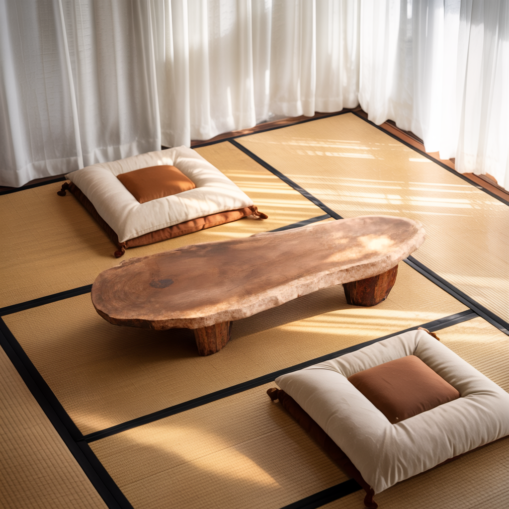 Zen Style Low Tea Table For Meditation Room Outdoor Use