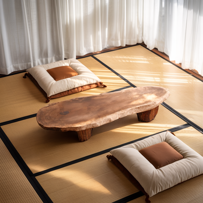 Zen Style Low Tea Table For Meditation Room Outdoor Use