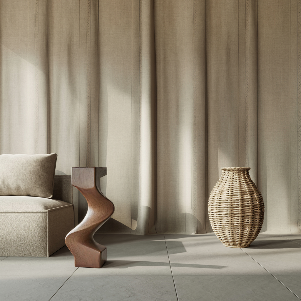 Mid Century Wooden Abstract Sculpture For Furniture Decor