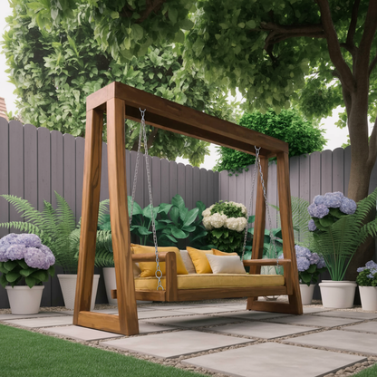Contemporary Outdoor Swing Bench For Garden Patio Relaxation