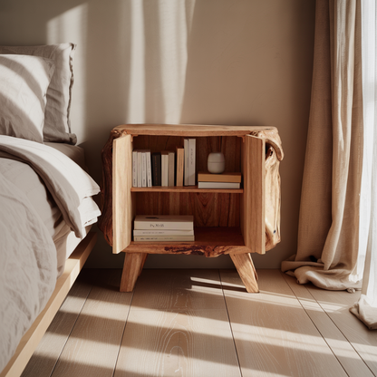 Farmhouse Live Edge Nightstand For Natural Bedroom Vibe