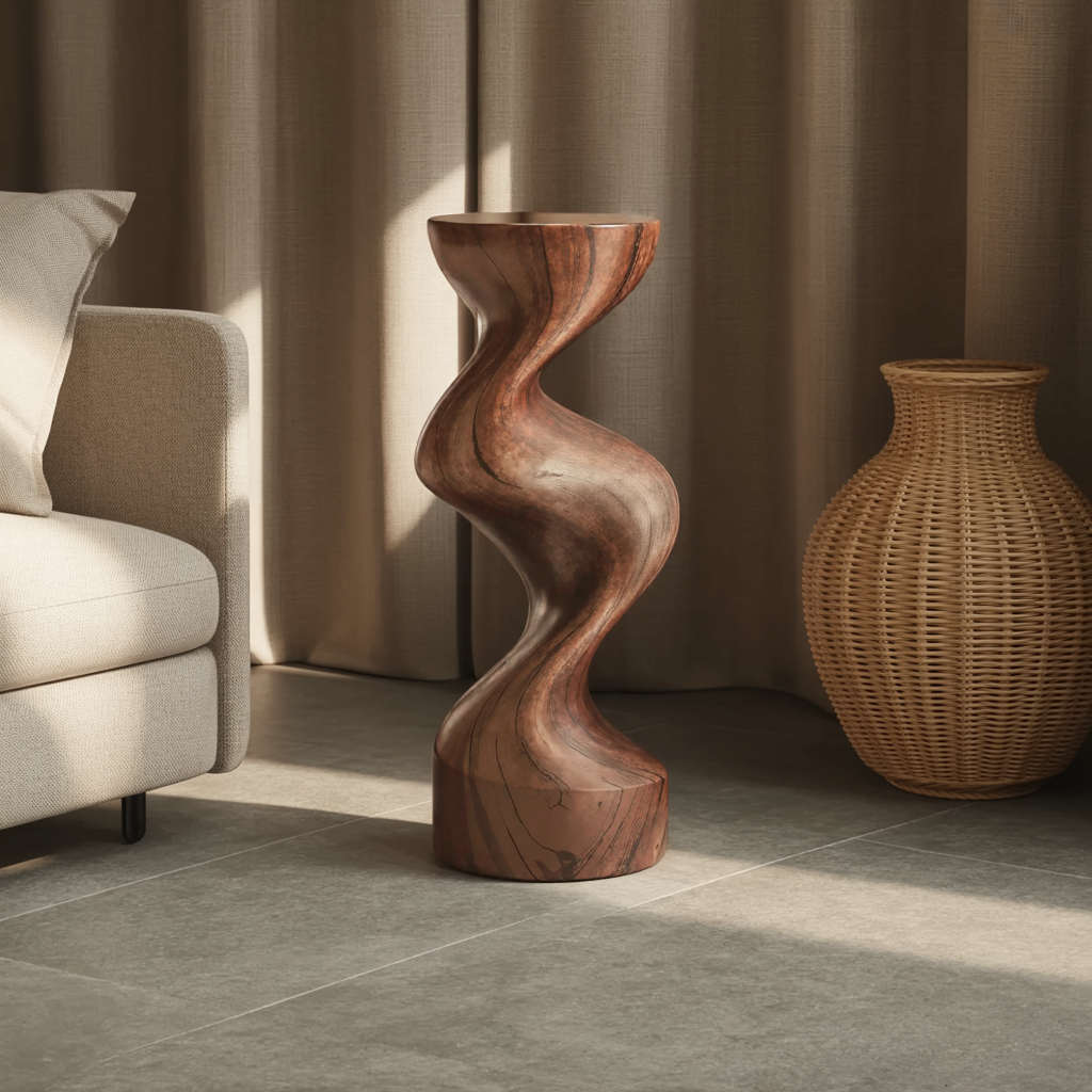 Farmhouse Solid Wood Abstract Sculpture For Garden