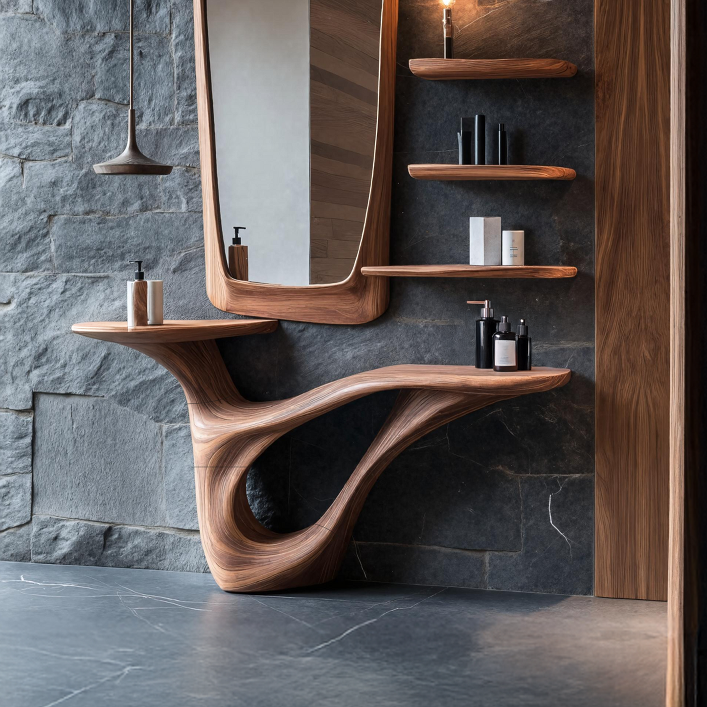 Mid Century Solid Wood Vanity For Furniture Decor Space