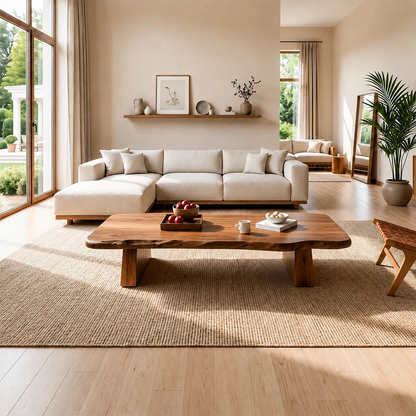 Premium Solid Wood Coffee Table – Modern Minimalist Living Room Table