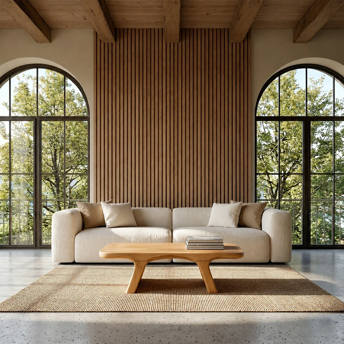 Sculptural Low Coffee Table in Natural Wood – Modern Center Table for Living Spaces