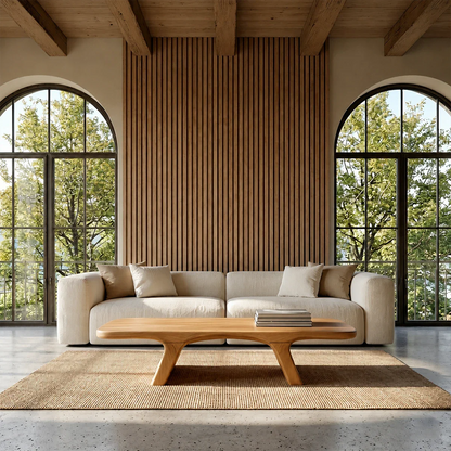 Sculptural Low Coffee Table in Natural Wood – Modern Center Table for Living Spaces