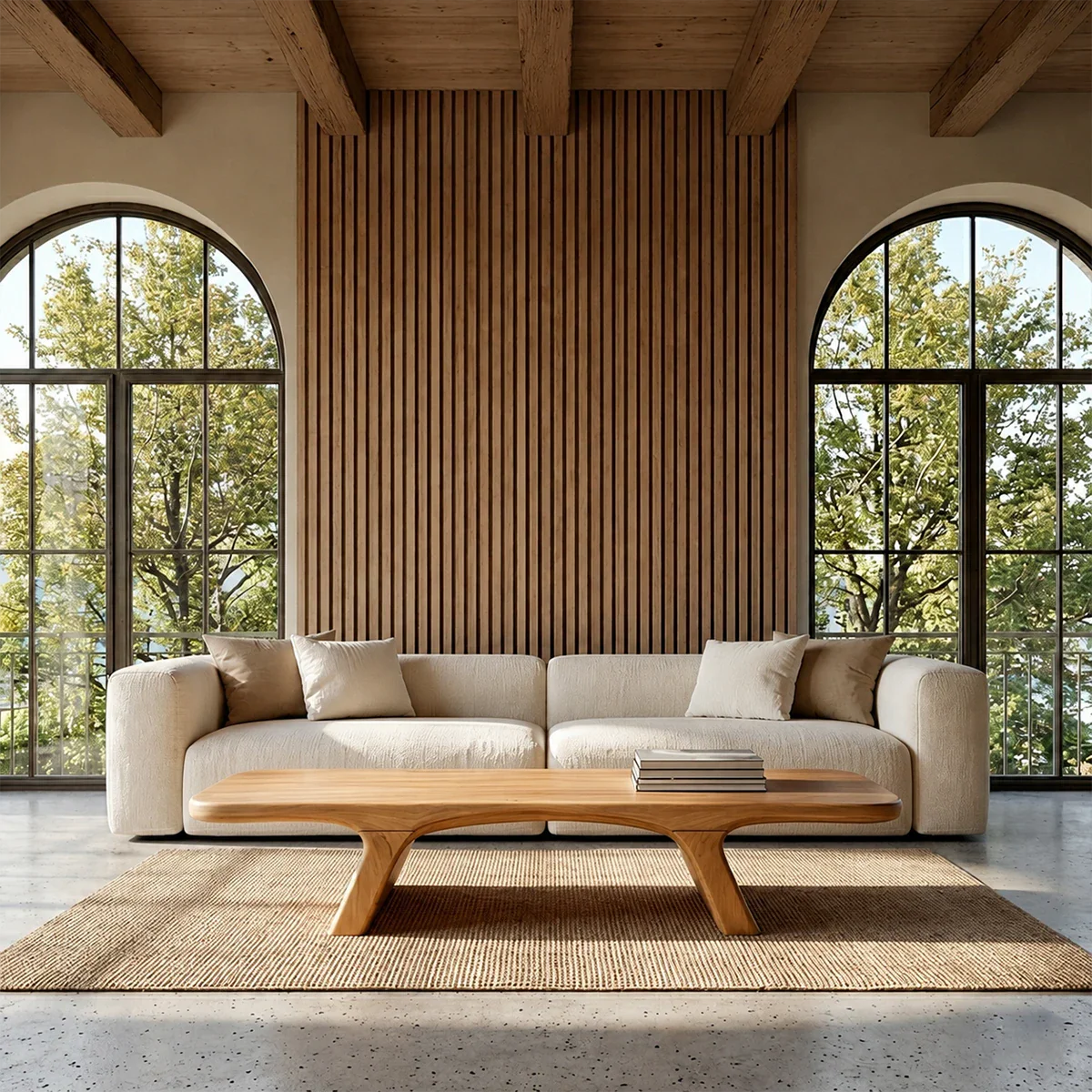 Sculptural Low Coffee Table in Natural Wood – Modern Center Table for Living Spaces