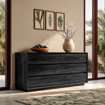 Contemporary drawer sideboard with clean lined design and spacious hidden storage