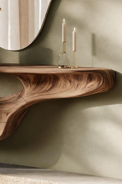 Rustic Solid Wood Vanity For Bedroom Makeup Organization