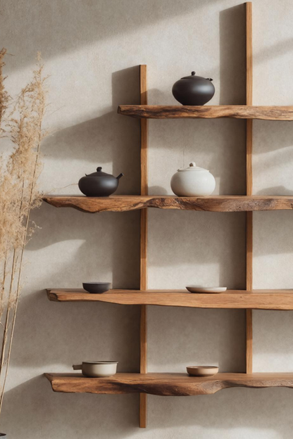 Rustic Live Edge Floating Shelf For Living Room Use