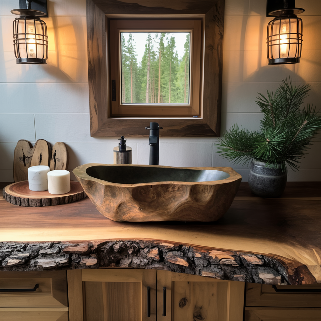 Mid Century Solid Wood Sink For Modern Bathroom Makeover