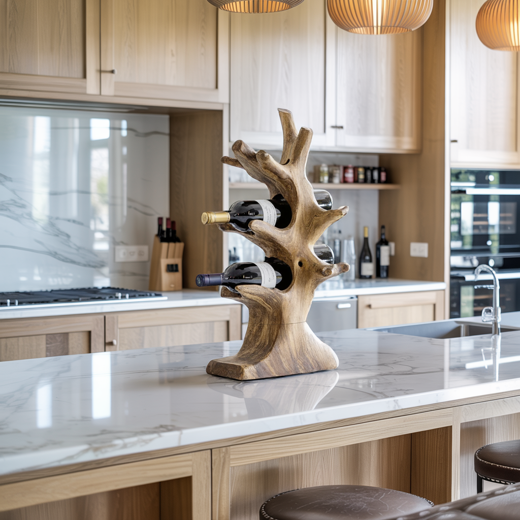 Rustic Wine Stand For Living Room Natural Wood Vibe