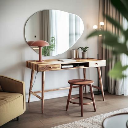 Mid Century Desk With Drawer For Home Office And Workspace